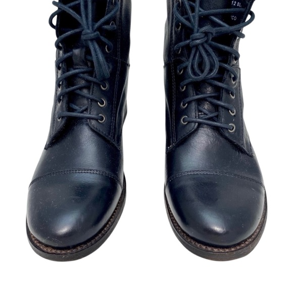 Frye Erin Black Cap Toe Lace up Ankle Boots Combat Granny NEW Sz 7.5 - Picture 11 of 15